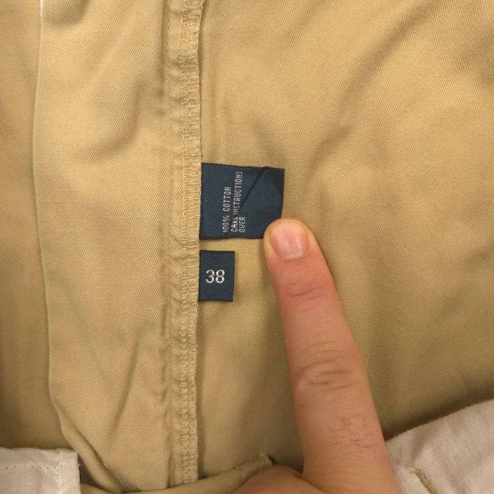 Polo by Ralph Lauren Tyler Shorts Mens 38 Khaki Pleated Chino 100% Cotton